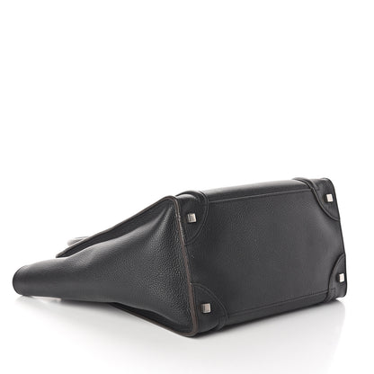 Celine Drummed Calfskin Mini Luggage Black 3 of 9