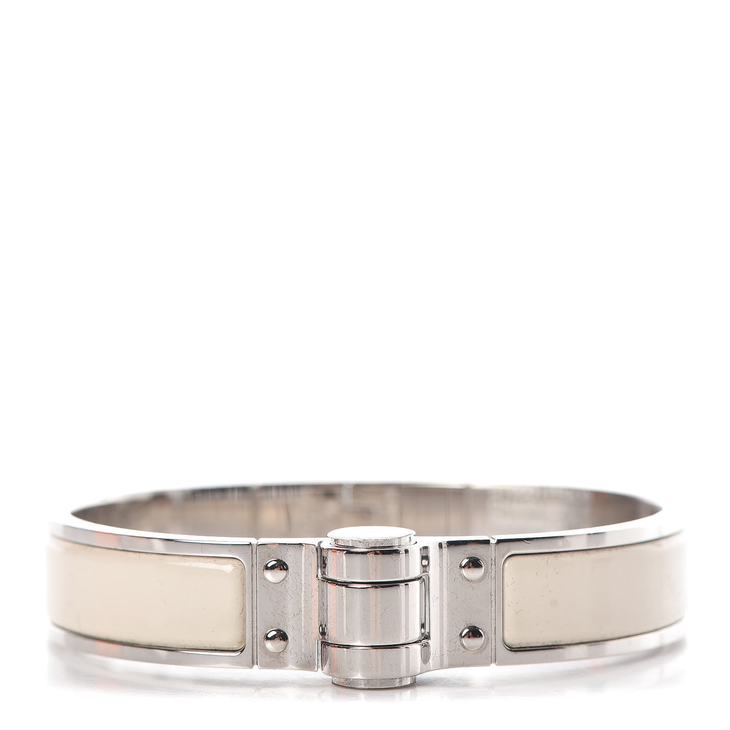 Enamel Charniere Uni Narrow Hinged Bracelet S Pannacotta