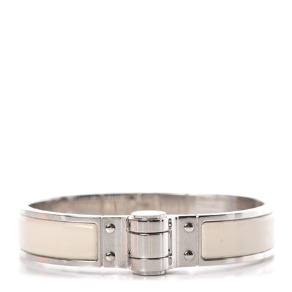 Hermes Enamel Charniere Uni Narrow Hinged Bracelet S Pannacotta 1 of 5
