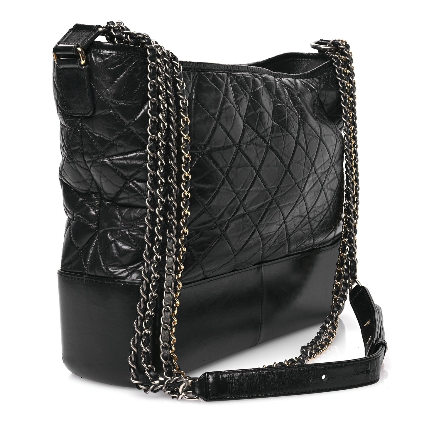 Denim Monogram Shoulder Bag Black