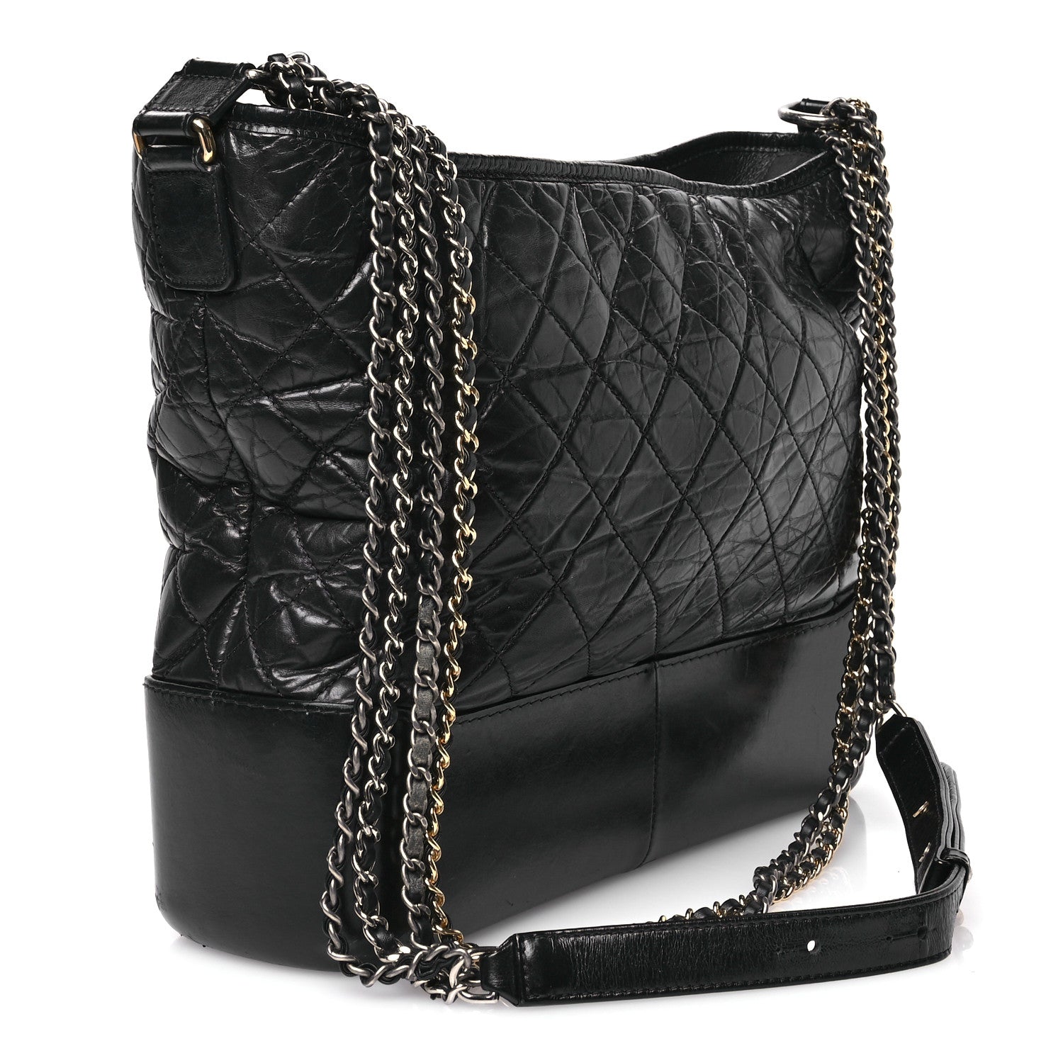 Gucci Denim Monogram Shoulder Bag Black 3 of 13