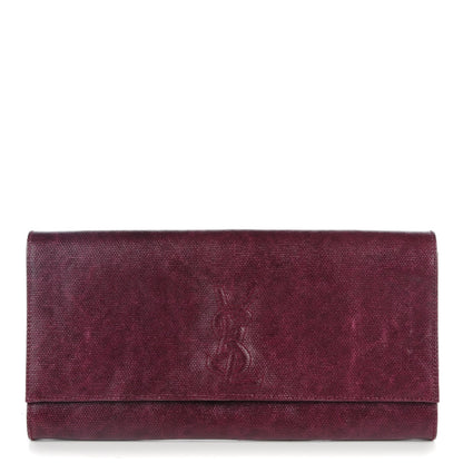 Saint Laurent Textured Calfskin Small Belle De Jour Clutch Purple 1 of 7