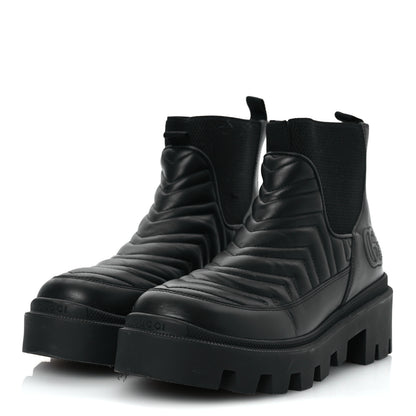 Gucci Calfskin Nappa Matelasse Frances Chelsea Boots 37 Black 4 of 15