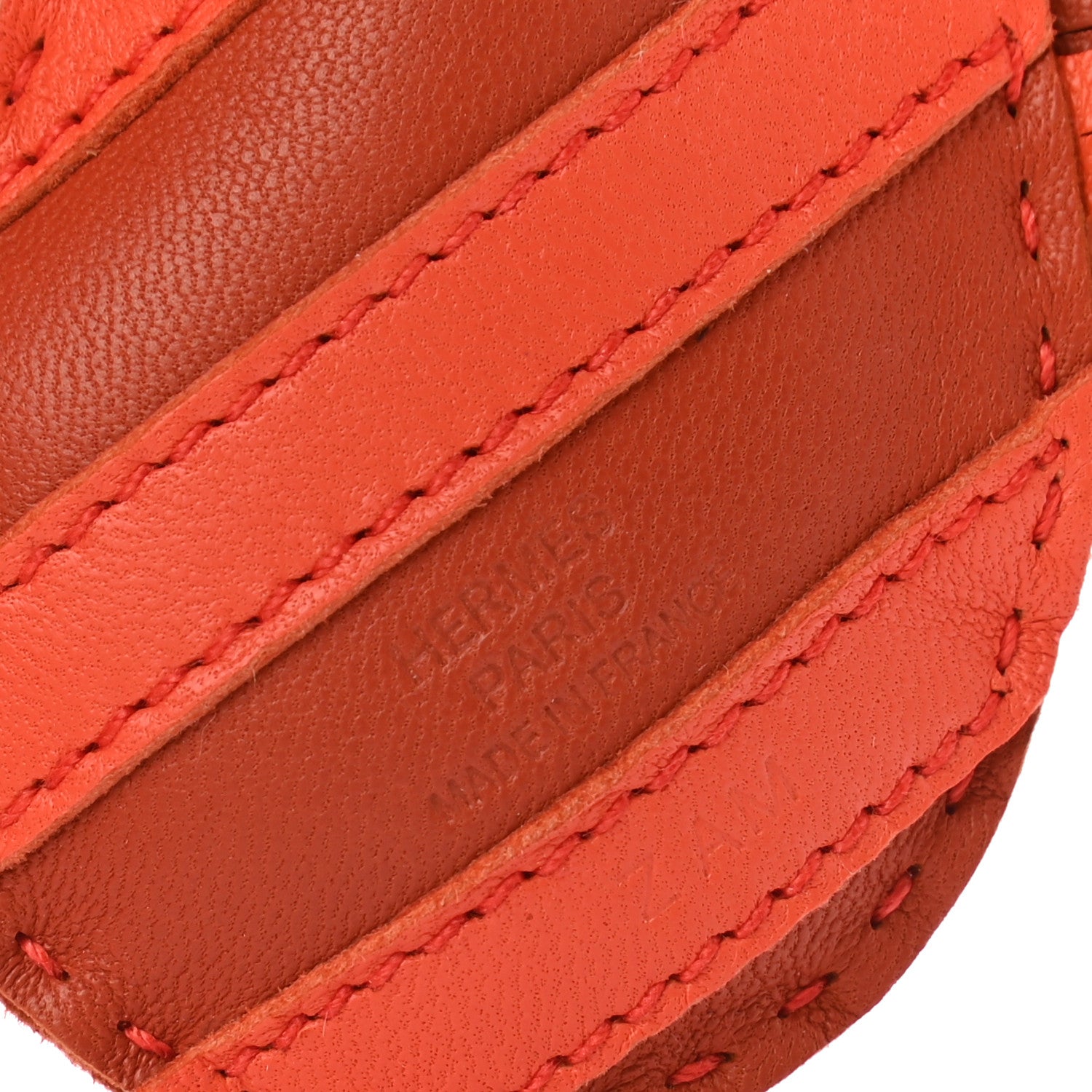 Hermes Milo Lambskin Geegee Savannah Bag Charm Cornaline Orange Poppy Rouge Sellier 3 of 4