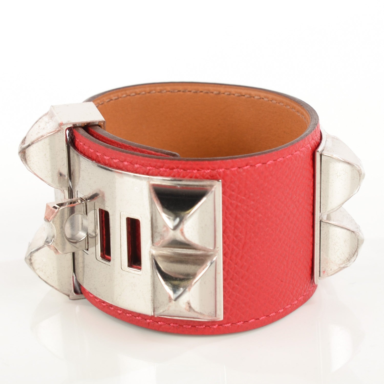 Hermes Epsom Collier De Chien CDC Bracelet S Rouge Casaque 3 of 6