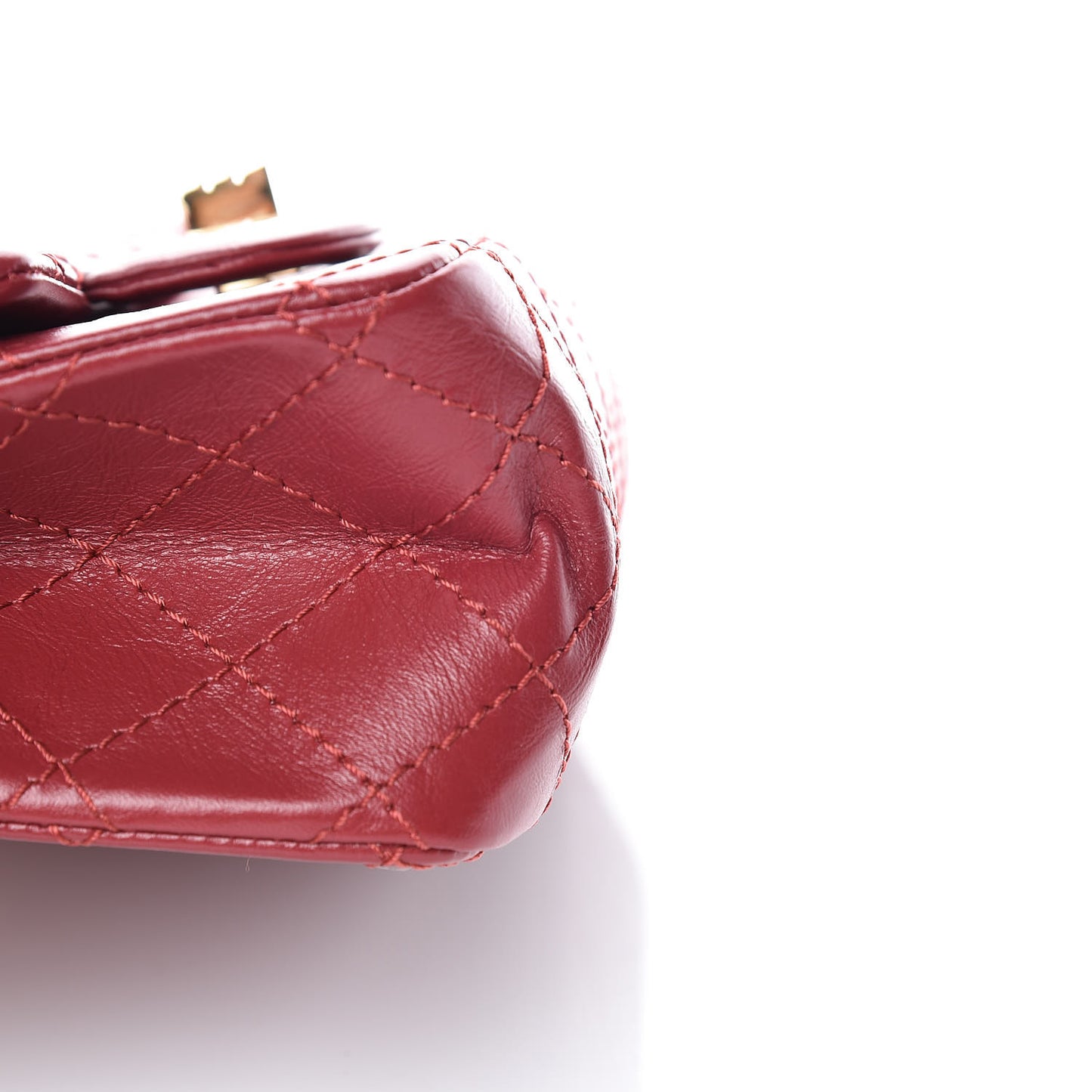 Aged Calfskin Quilted 2.55 Reissue 224 Flap Red
