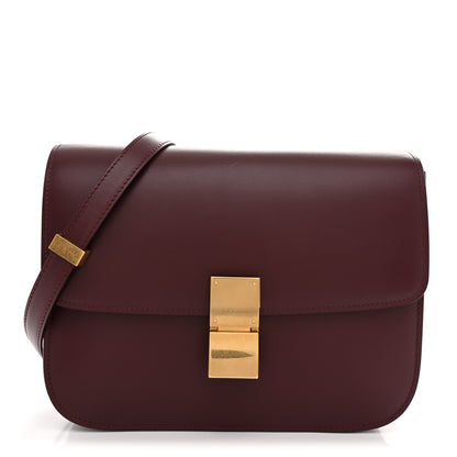 Celine Box Calfskin Medium Classic Box Flap Bag Burgundy 1 of 10