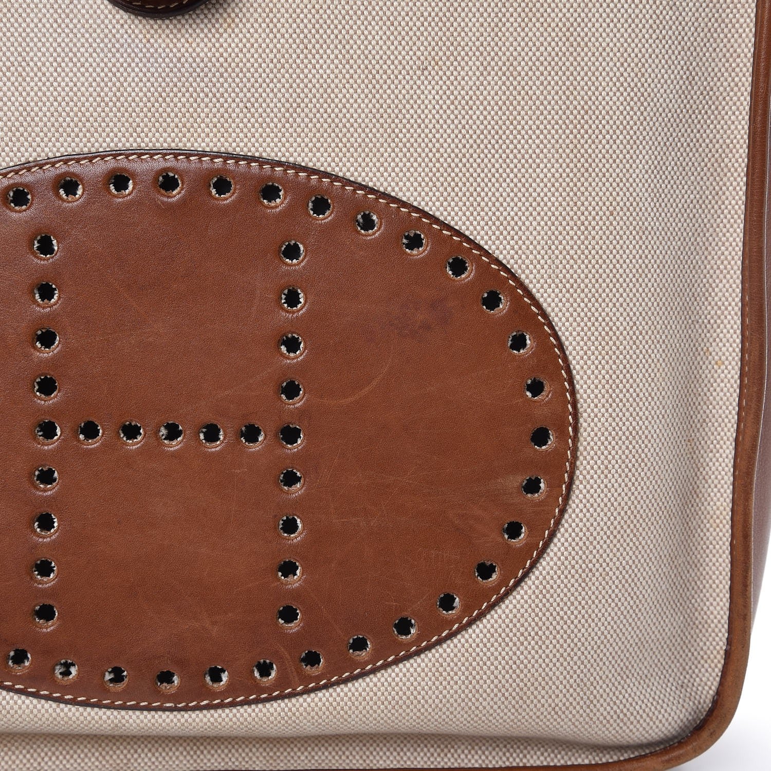 Hermes Toile Natural Barenia Evelyne GM Fauve 7 of 13