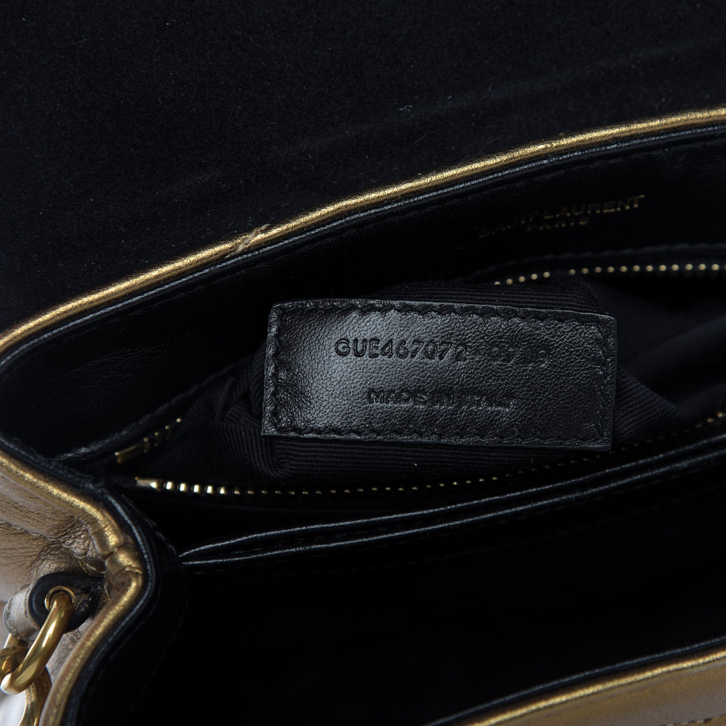 Metallic Calfskin Y Quilted Monogram Toy Loulou Crossbody Bag Gold