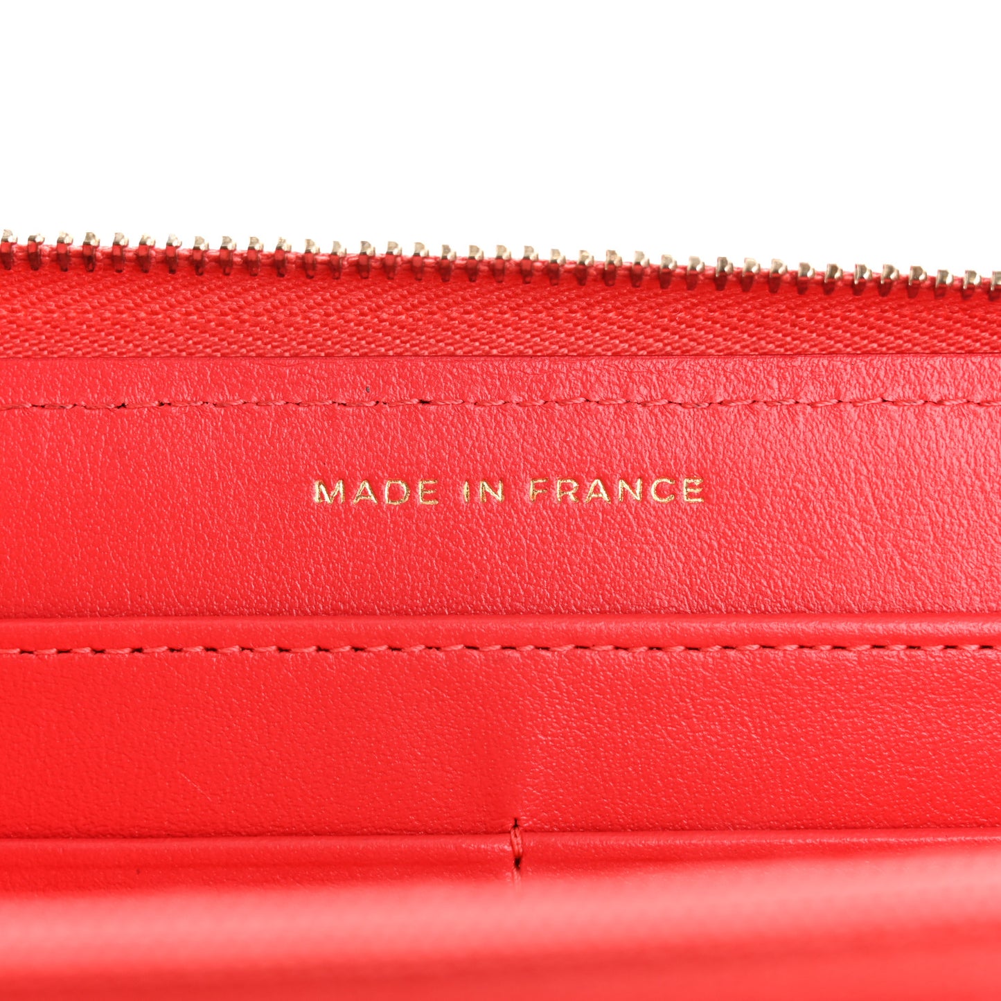 Caviar Quilted Large Gusset Zip Around Wallet Red