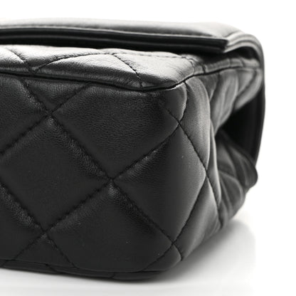 Chanel Shiny Lambskin Quilted Mini Flap Black 10 of 11