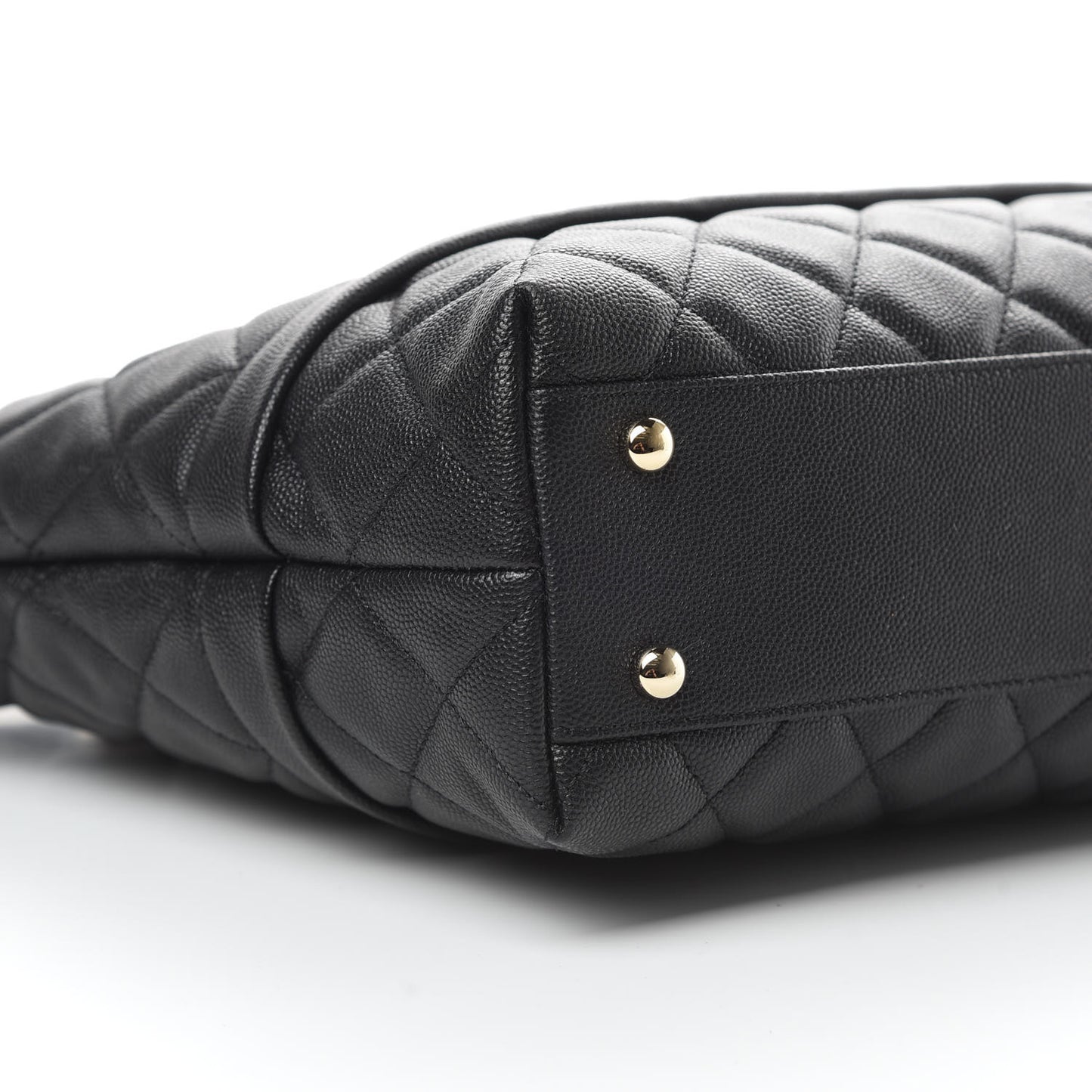 Caviar Quilted Rolled Up Tote Black