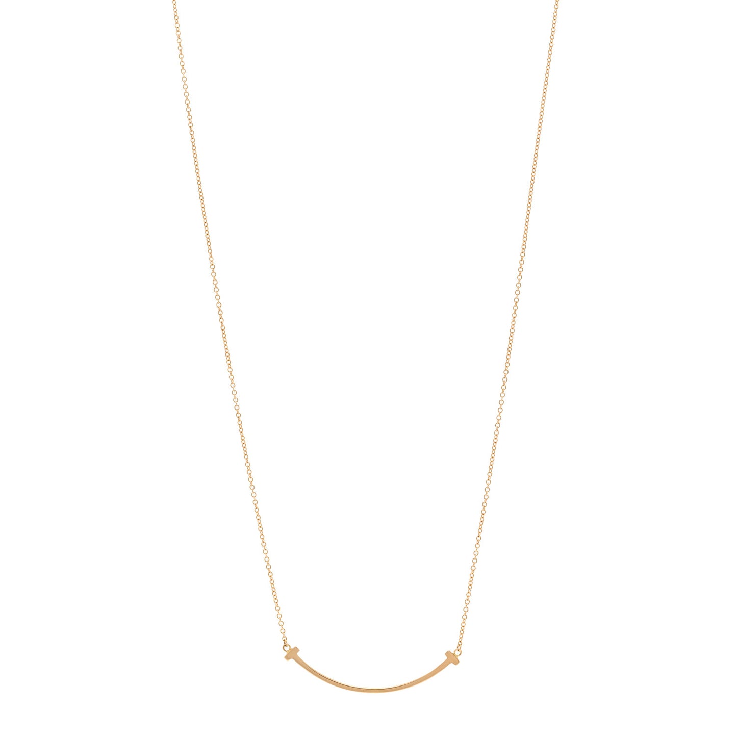 18K Rose Gold Small T Smile Pendant Necklace