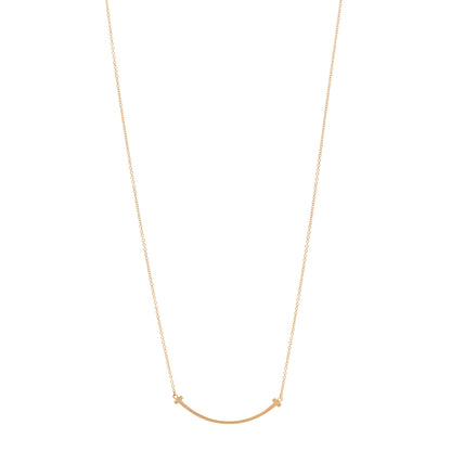 Tiffany 18K Rose Gold Small T Smile Pendant Necklace 1 of 4