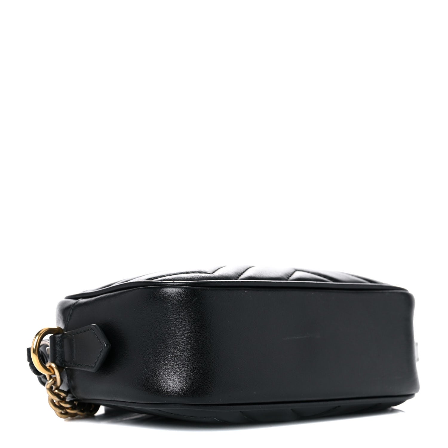 Gucci Calfskin Matelasse Mini GG Marmont Chain Shoulder Bag Black 3 of 14