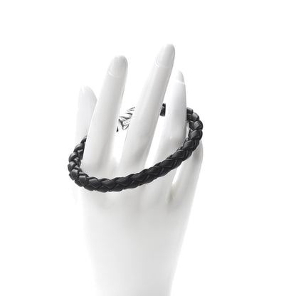 David Yurman Sterling Silver Rubber 8mm Chevron Weave Bracelet Black 2 of 5