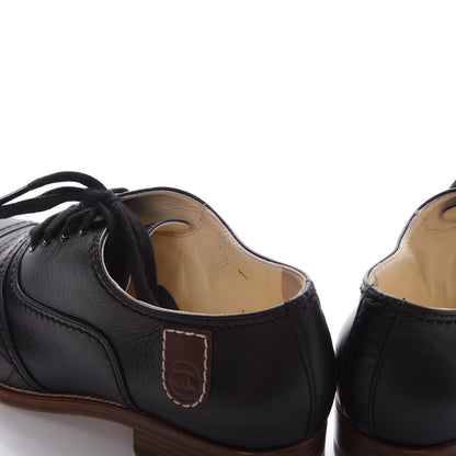 Chanel Calfskin Quilted CC Lace Up Oxfords 36 Black 14 of 18
