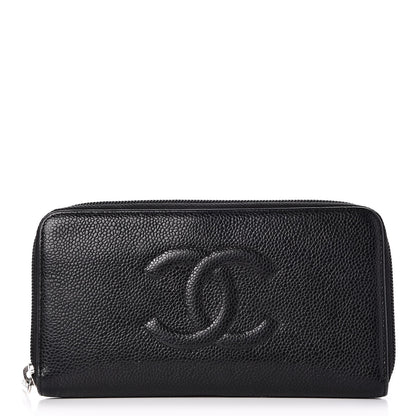 Chanel Caviar Large Timeless CC Zip Around Wallet Black 1 of 9
