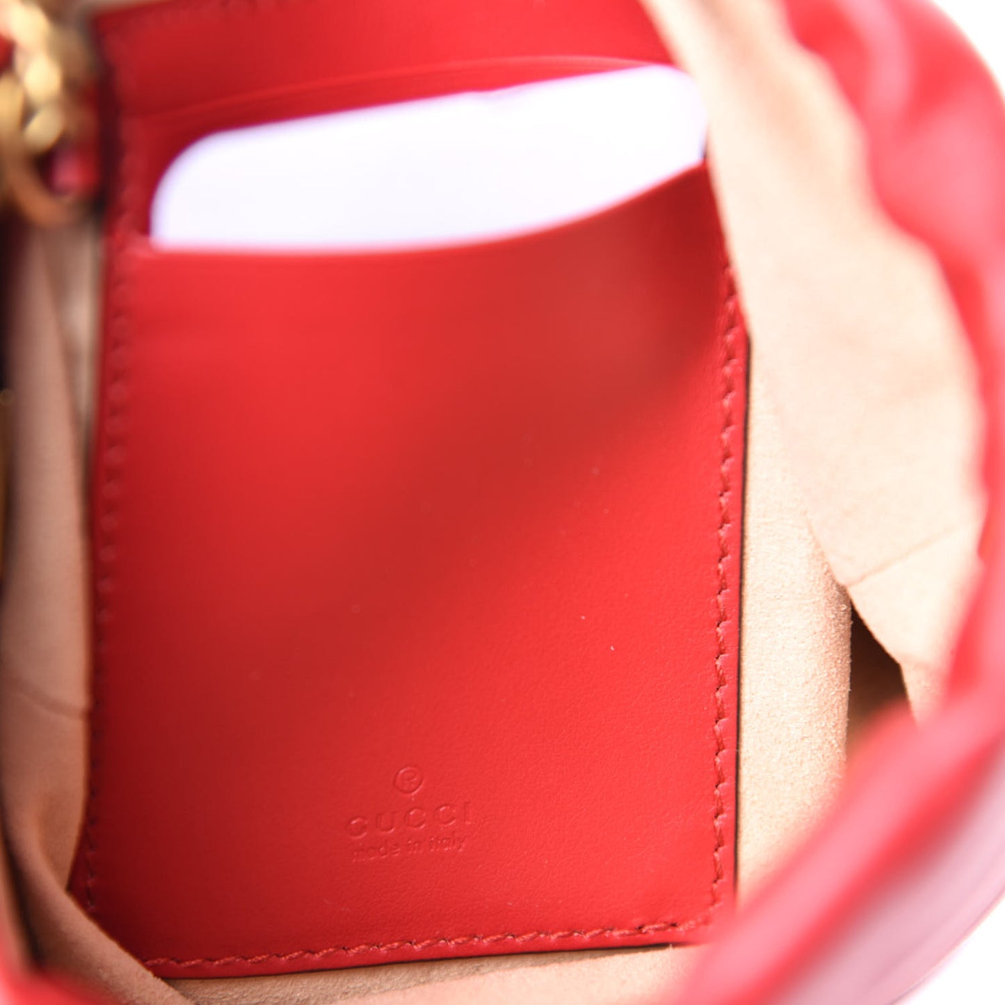 Calfskin Matelasse Mini GG Marmont 2.0 Bucket Bag Hibiscus Red