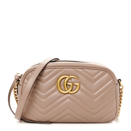 Gucci Calfskin Matelasse Small GG Marmont Chain Shoulder Bag Porcelain Rose 1 of 11