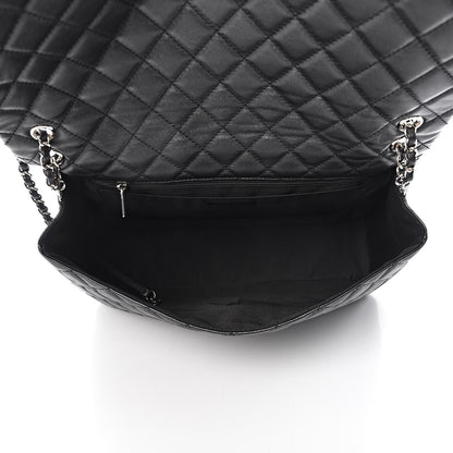 Chanel Calfskin Quilted Small XXL Travel Flap Bag Black 6 of 11