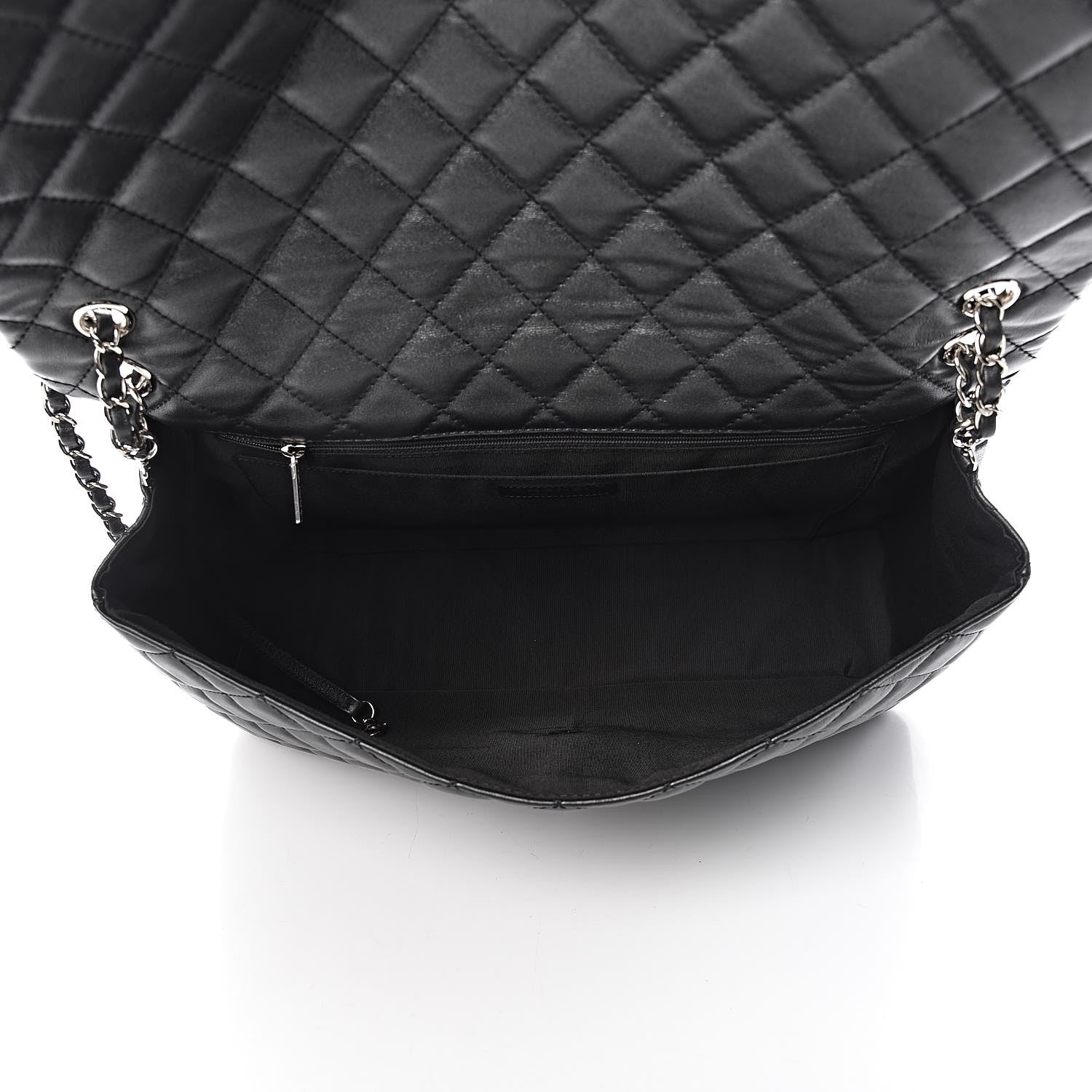 Chanel Metallized Calfskin Quilted Small XXL Travel Flap Bag Black 6 of 14