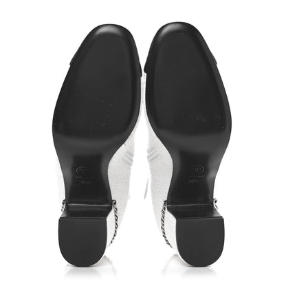 Chanel Tweed Cap Toe CC Ankle Boots 39.5 White Black 6 of 9