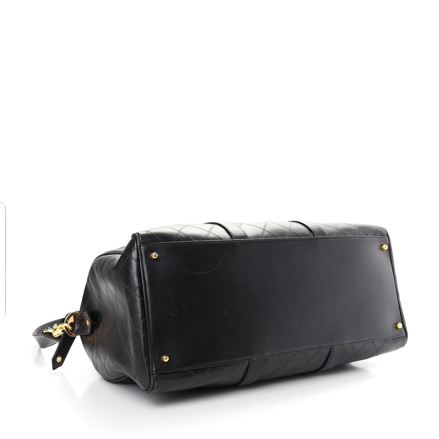 Chanel Calfskin Stitched CC Boston Black 3 of 9