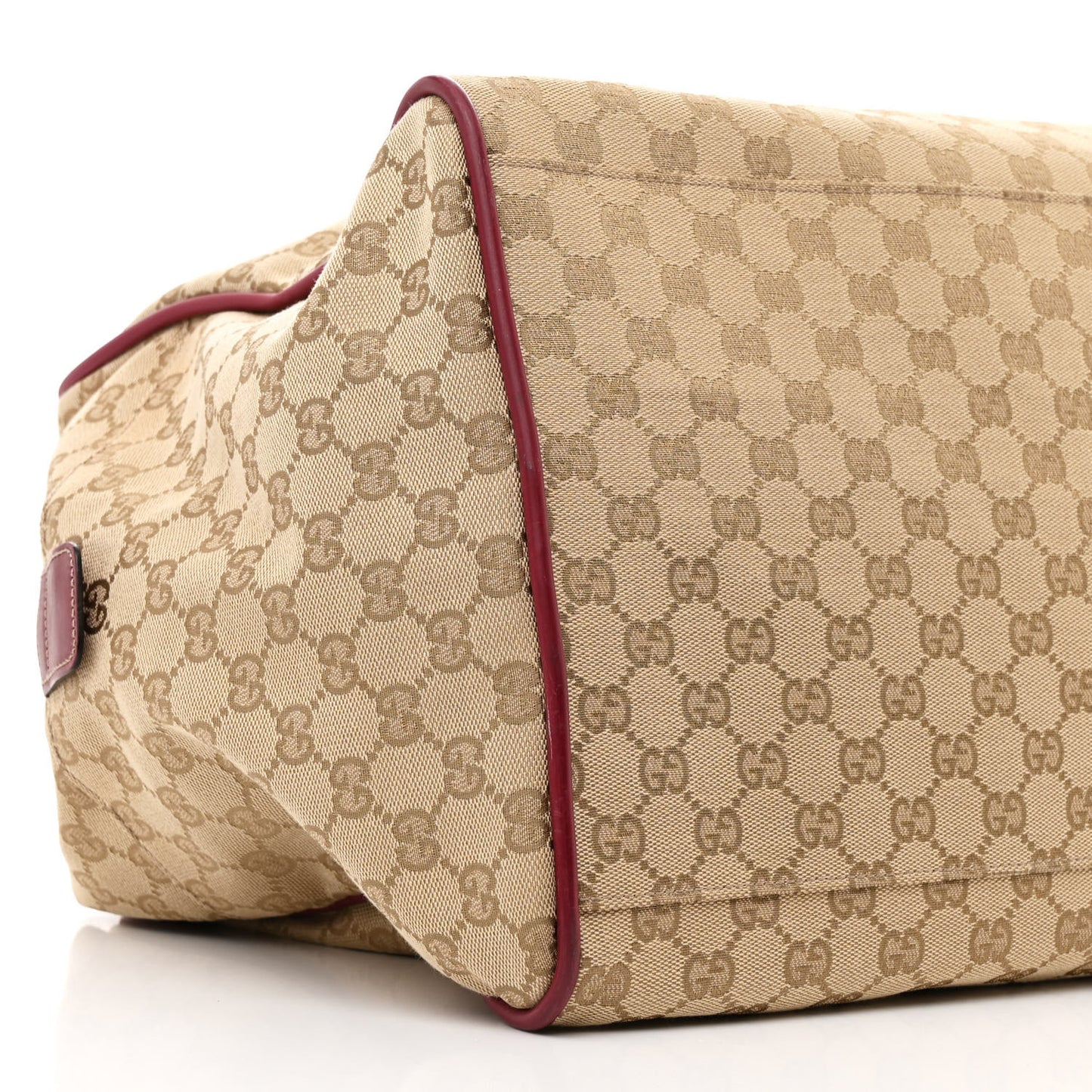 GG Monogram Web Medium Collapsable Carry On Duffle Beige Red