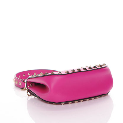 Valentino Garavani Vitello Mini Rockstud Crossbody Saddle Bag Fuxia 4 of 7