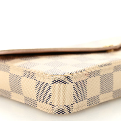 Louis Vuitton Damier Azur Pochette Felicie Chain Wallet Rose Ballerine 10 of 14