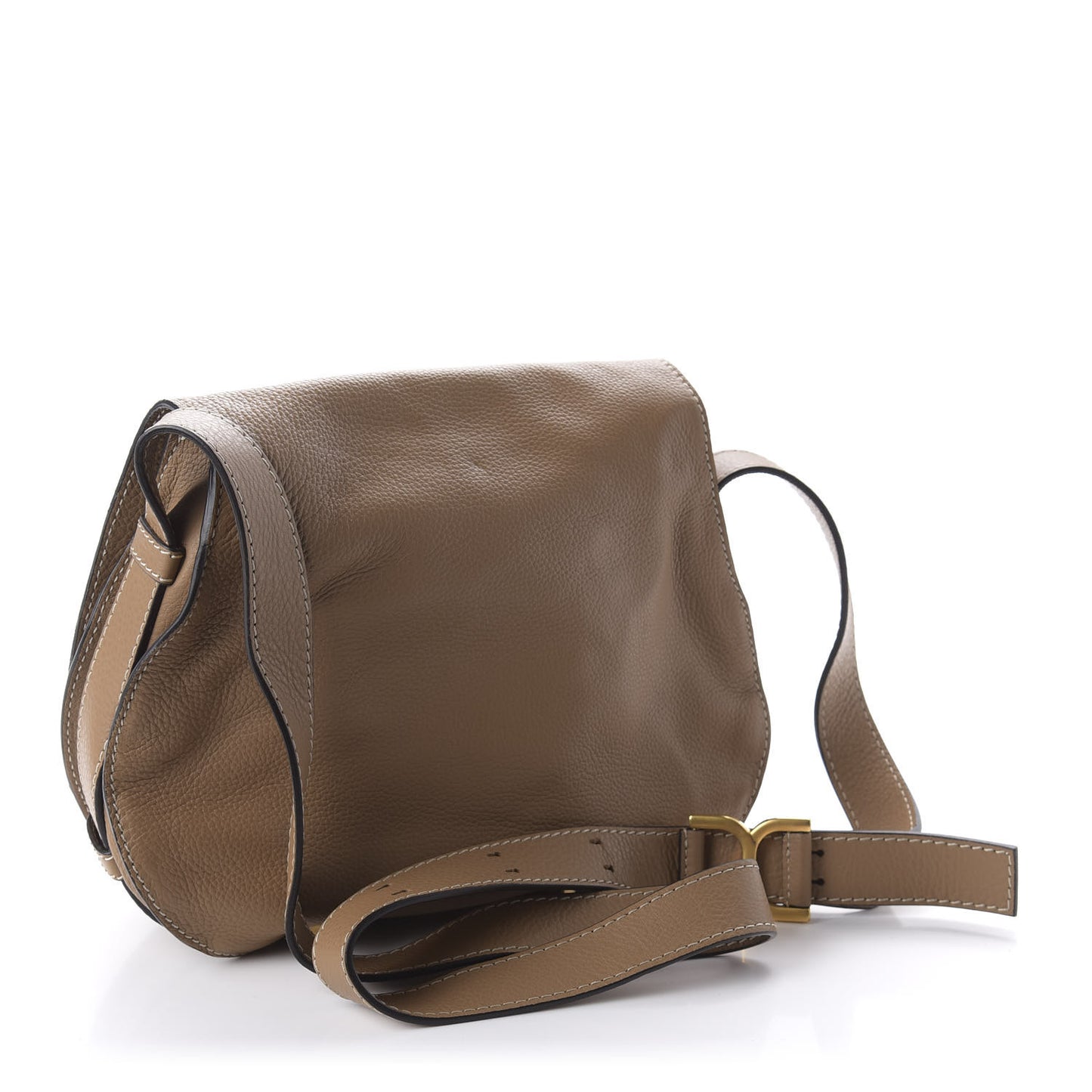 Calfskin Medium Marcie Round Crossbody Bag Nut
