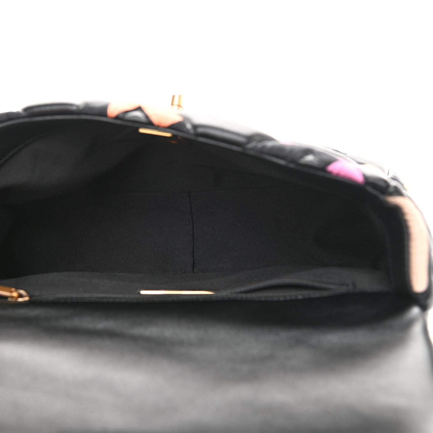 Lambskin Printed Fabric Medium Chanel 19 Flap Black Multicolor