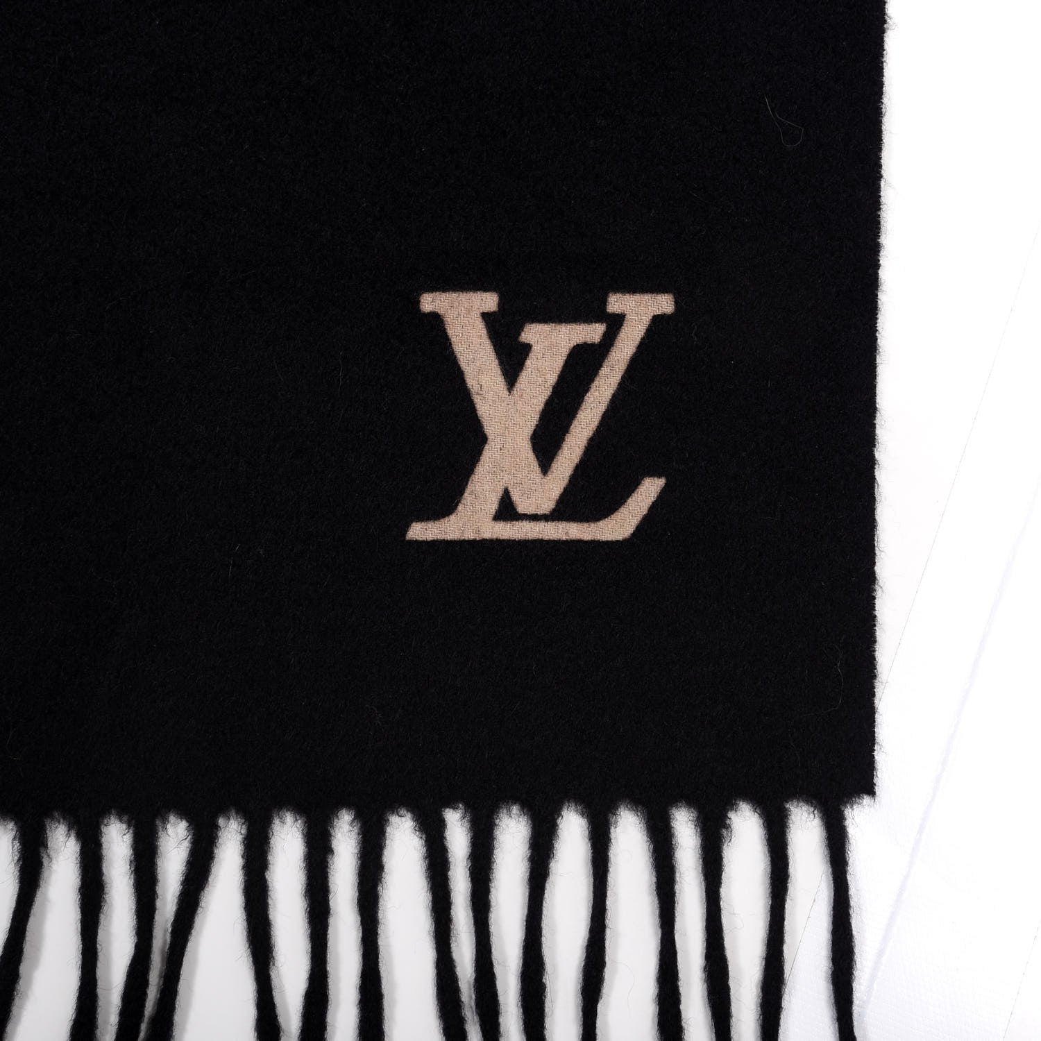Louis Vuitton Cashmere Jhelam Muffler Scarf Black 4 of 4
