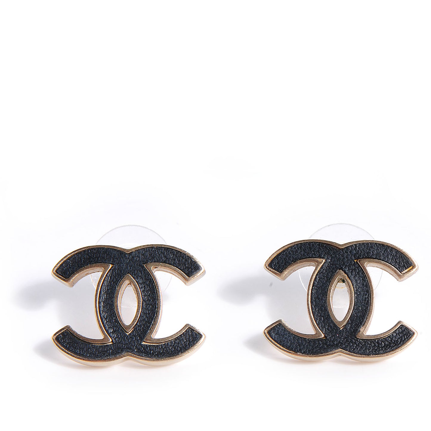 Lambskin CC Earrings Black