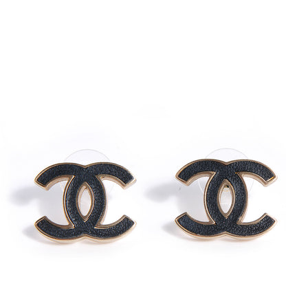 Chanel Lambskin CC Earrings Black 1 of 5