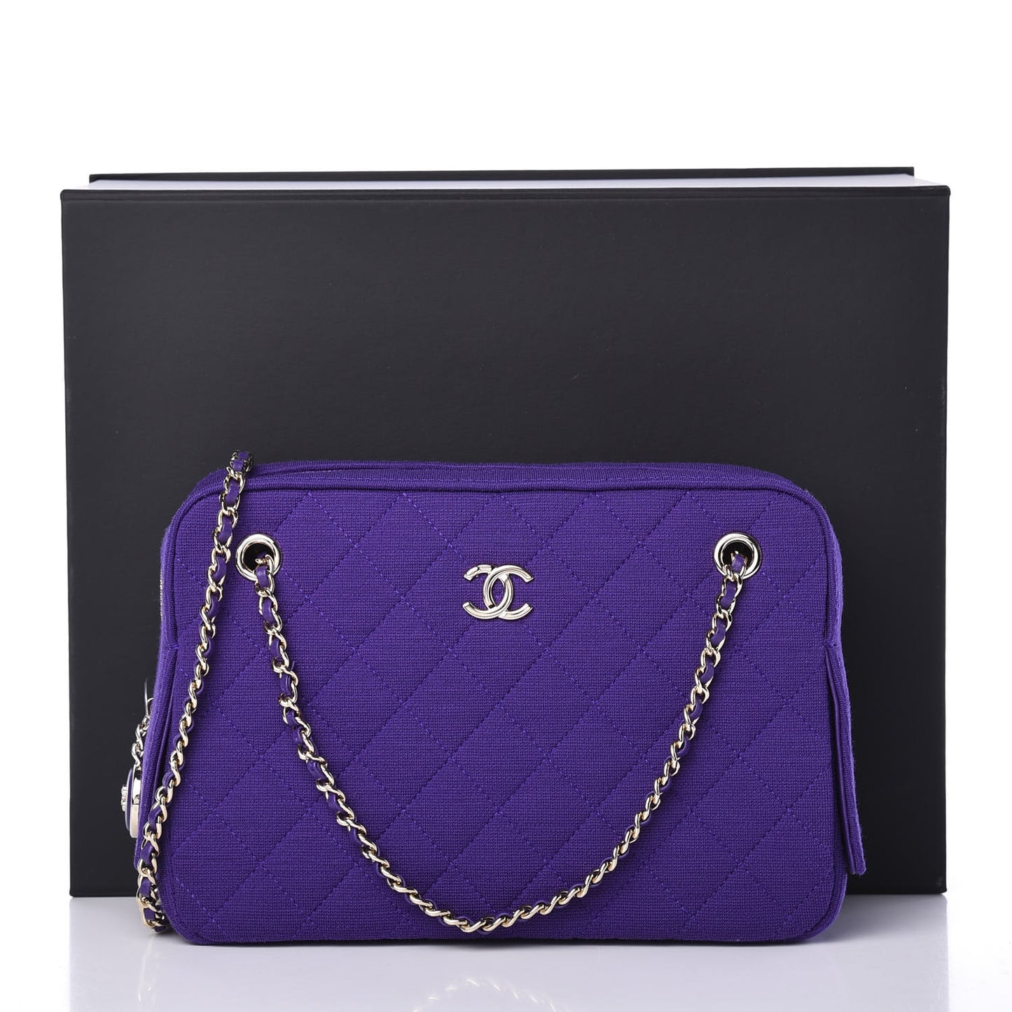 Jersey Quilted Camera Case Purple