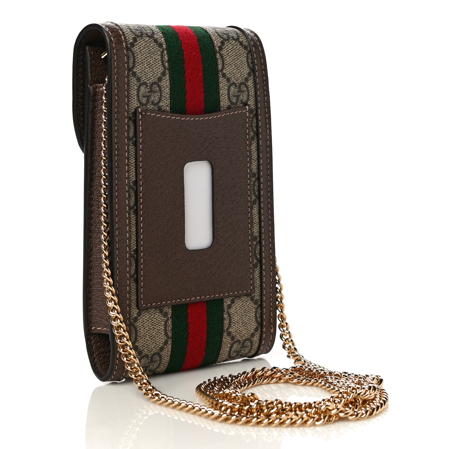 Gucci GG Supreme Monogram Web Ophidia Phone Case Crossbody Beige New Acero 3 of 10