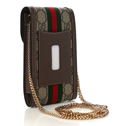 Gucci GG Supreme Monogram Web Ophidia Phone Case Crossbody Beige New Acero 3 of 10