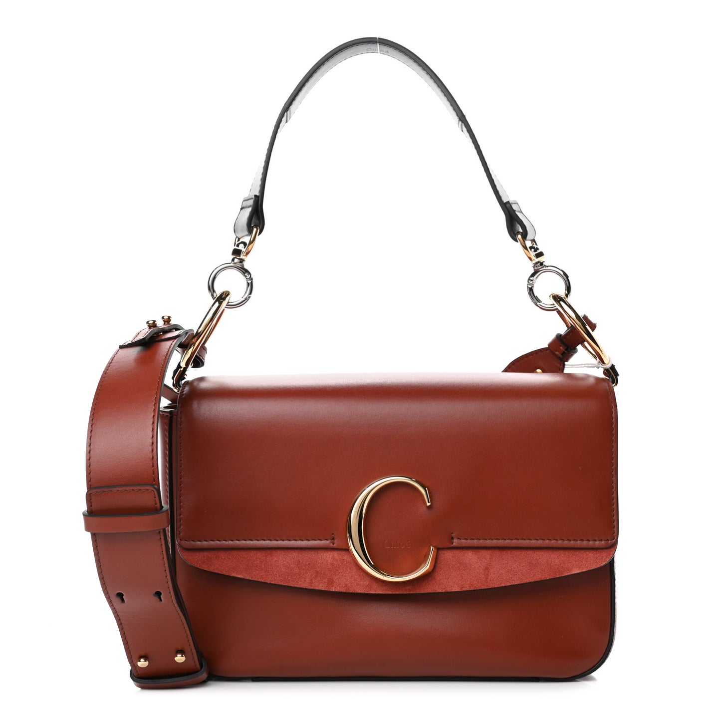 Calfskin Small C Double Carry Sepia Brown