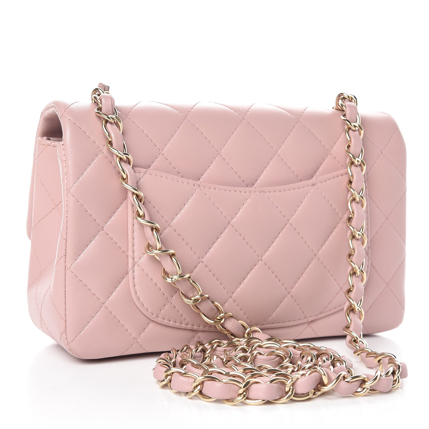 Chanel Lambskin Quilted Mini Rectangular Flap Light Pink 3 of 11