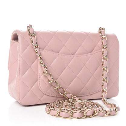 Chanel Lambskin Quilted Mini Rectangular Flap Light Pink 3 of 11