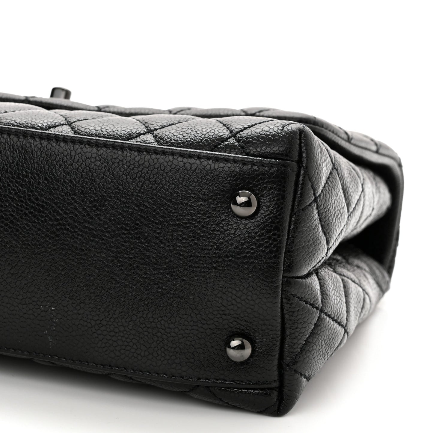 Caviar Quilted Small Coco Handle Flap So Black