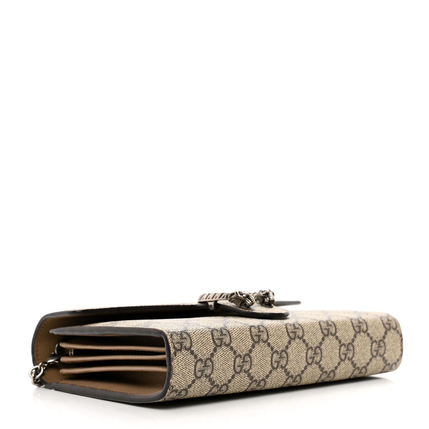 GG Supreme Monogram Mini Dionysus Chain Wallet Beige Taupe