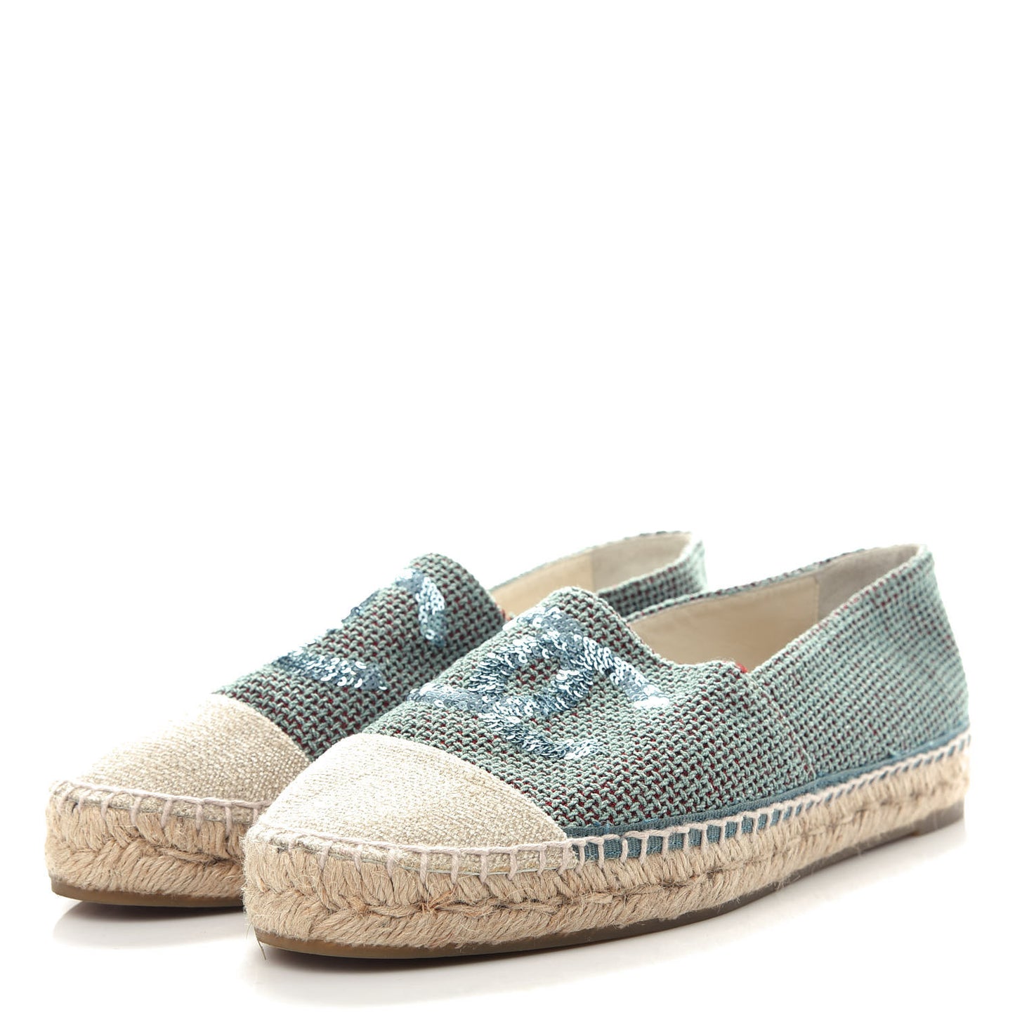 Toile Sequin CC Espadrilles 40 Green