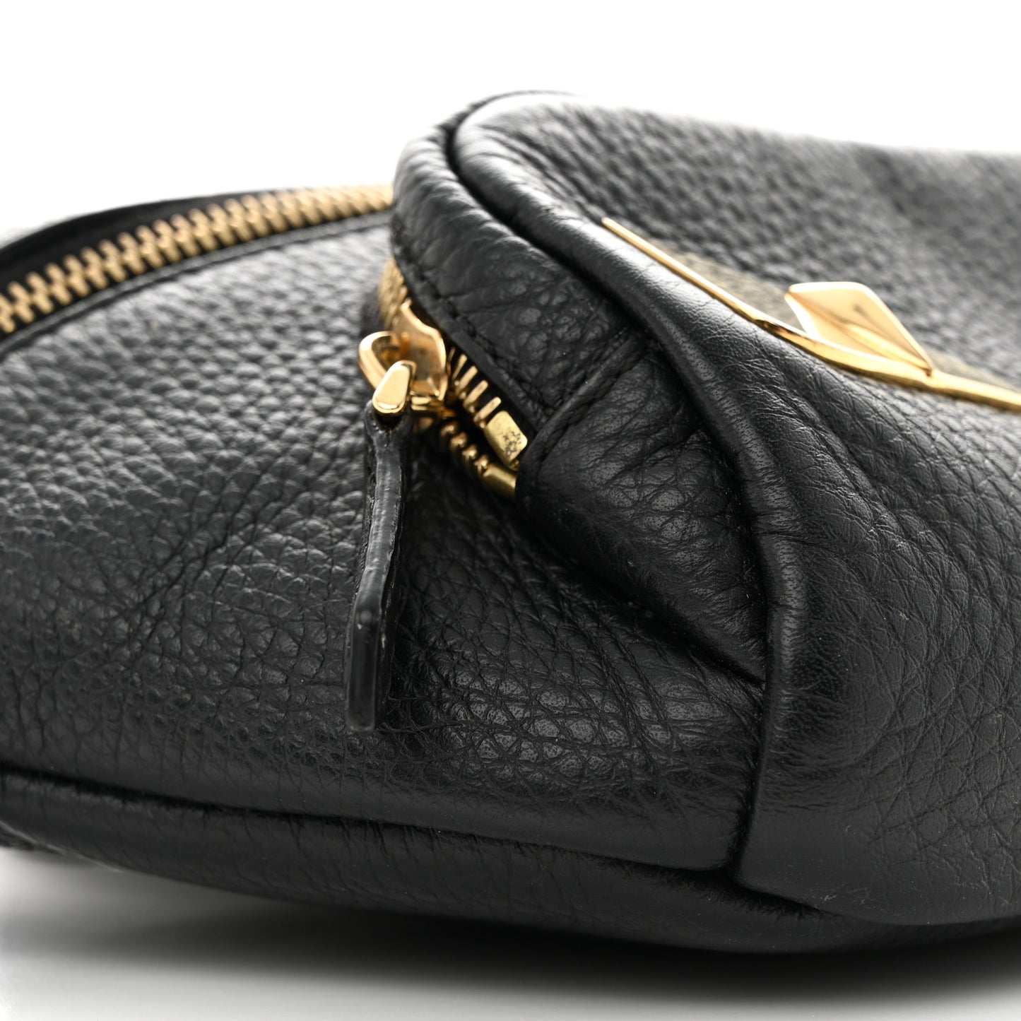 Cuoio Romano Metal Bug Eyes Pocket Belt Bag Black