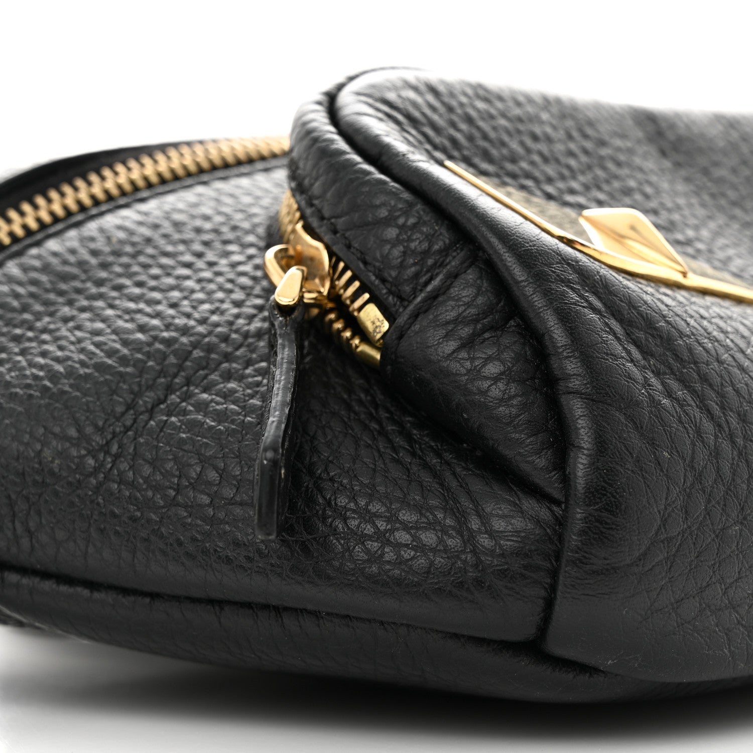 Fendi Cuoio Romano Metal Bug Eyes Pocket Belt Bag Black 9 of 14