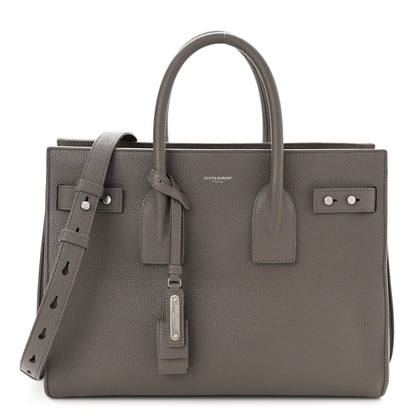 Saint Laurent Grained Calfskin Small Supple Sac De Jour Mouse Grey 1 of 14