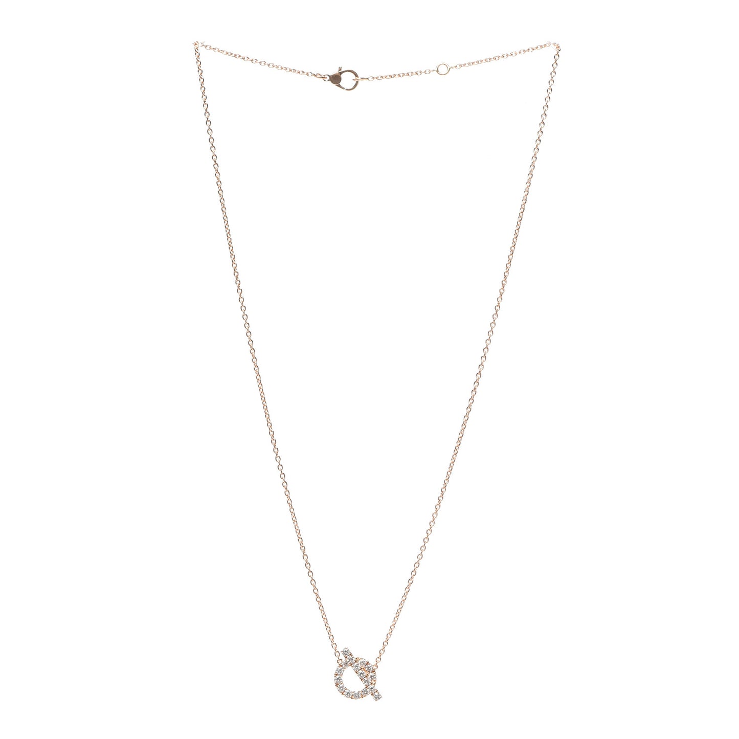 18K Rose Gold Diamond Finesse Pendant Necklace