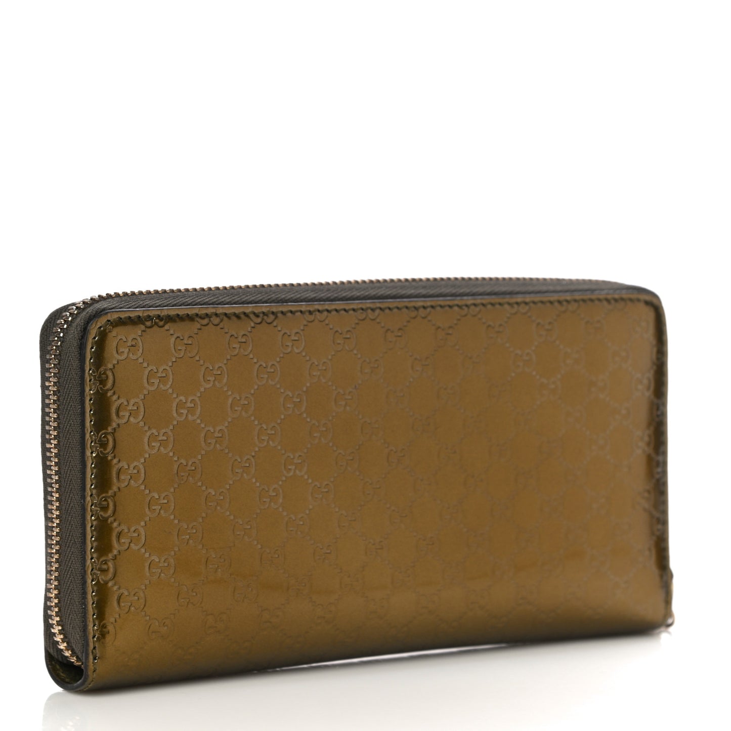 Shine Microguccissima Lovely Heart Zip Around Wallet Gold